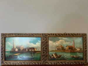 Paar kleiner Veduten der Lagune von Venedig